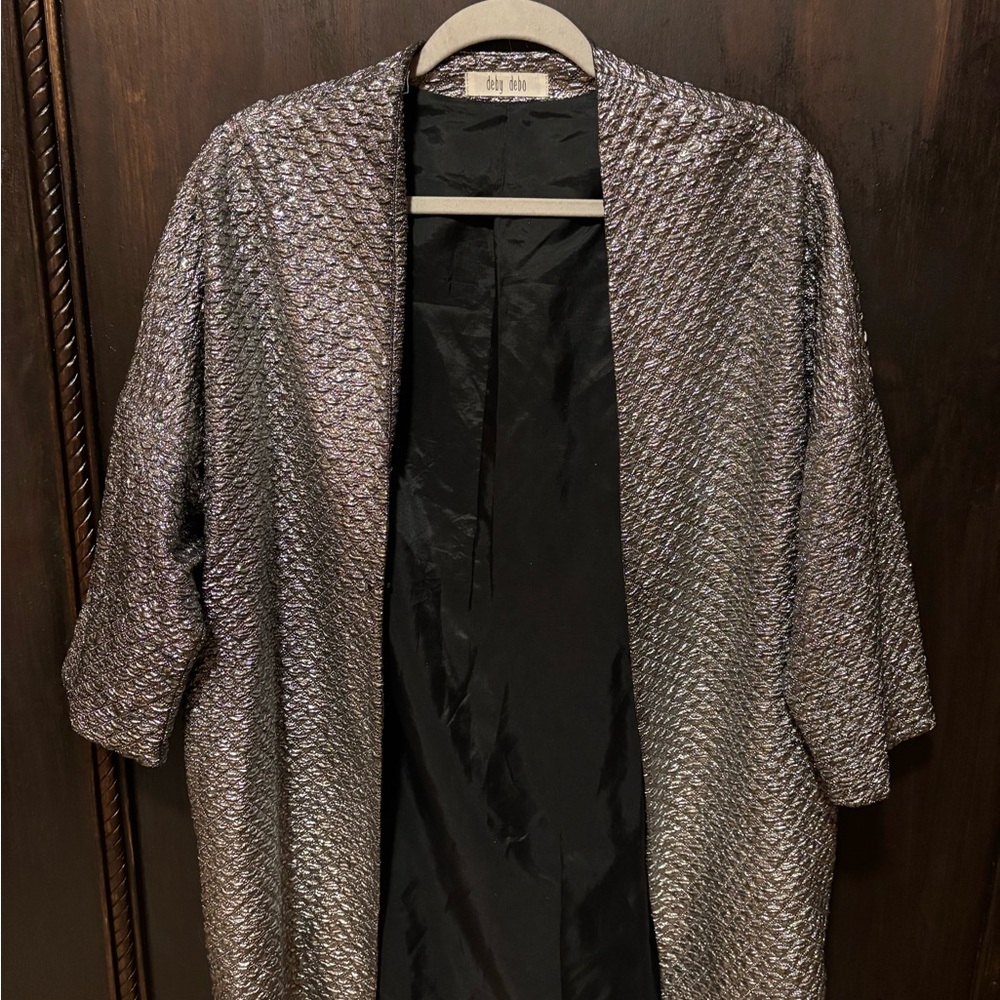 Elegant Metallic Cape in Silver by Baby Phat